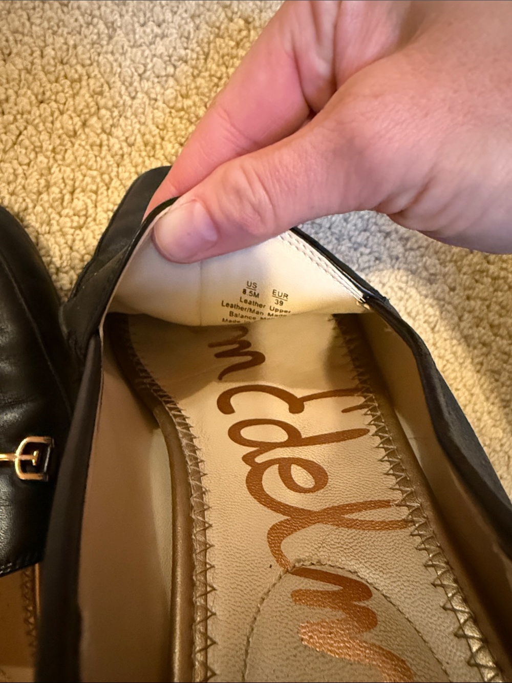 Sam Edelman Black Leather Slip-On Bit Loafers - Picture 3 of 7